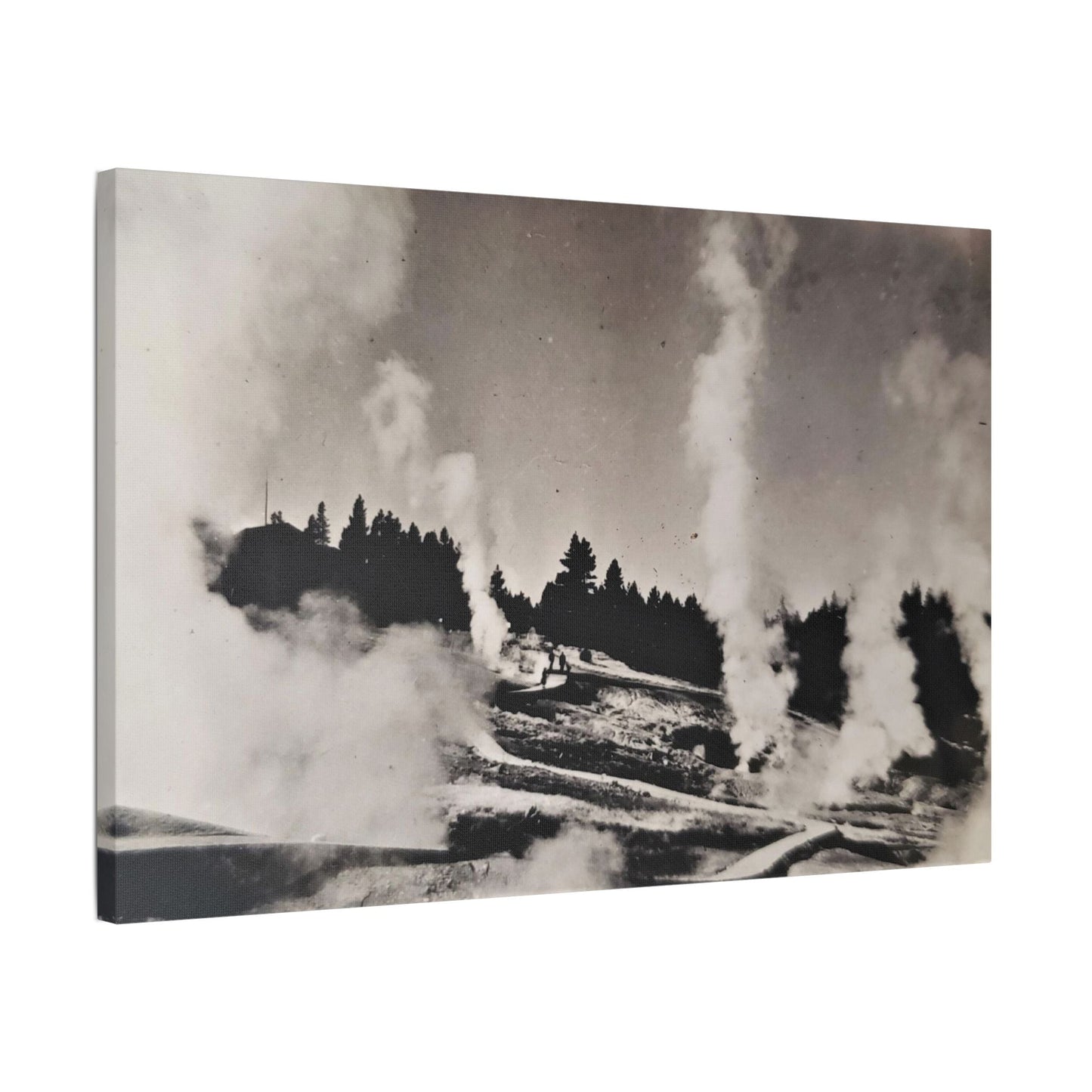Norris Geyser Yellowstone Satin Canvas Stretched