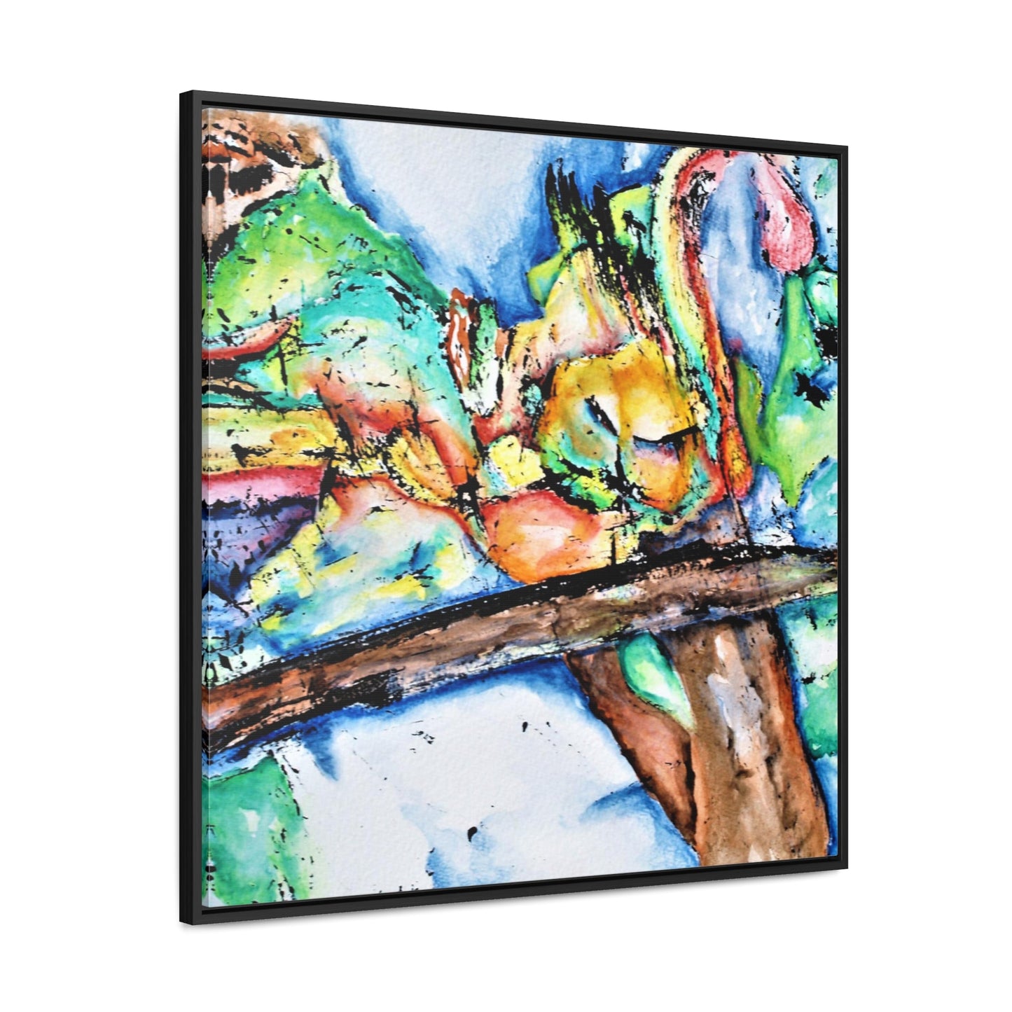 Owl In Flight Gallery Canvas Wraps, Square Frame Printify