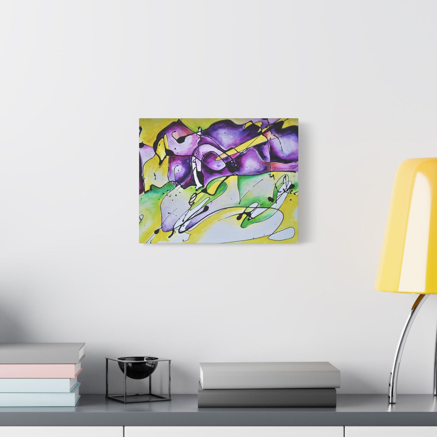 Purple Mountains Satin Canvas Stretched