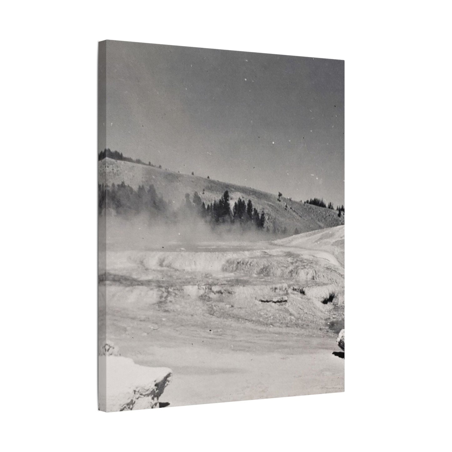 Mammoth Hot Springs Satin Canvas Stretched