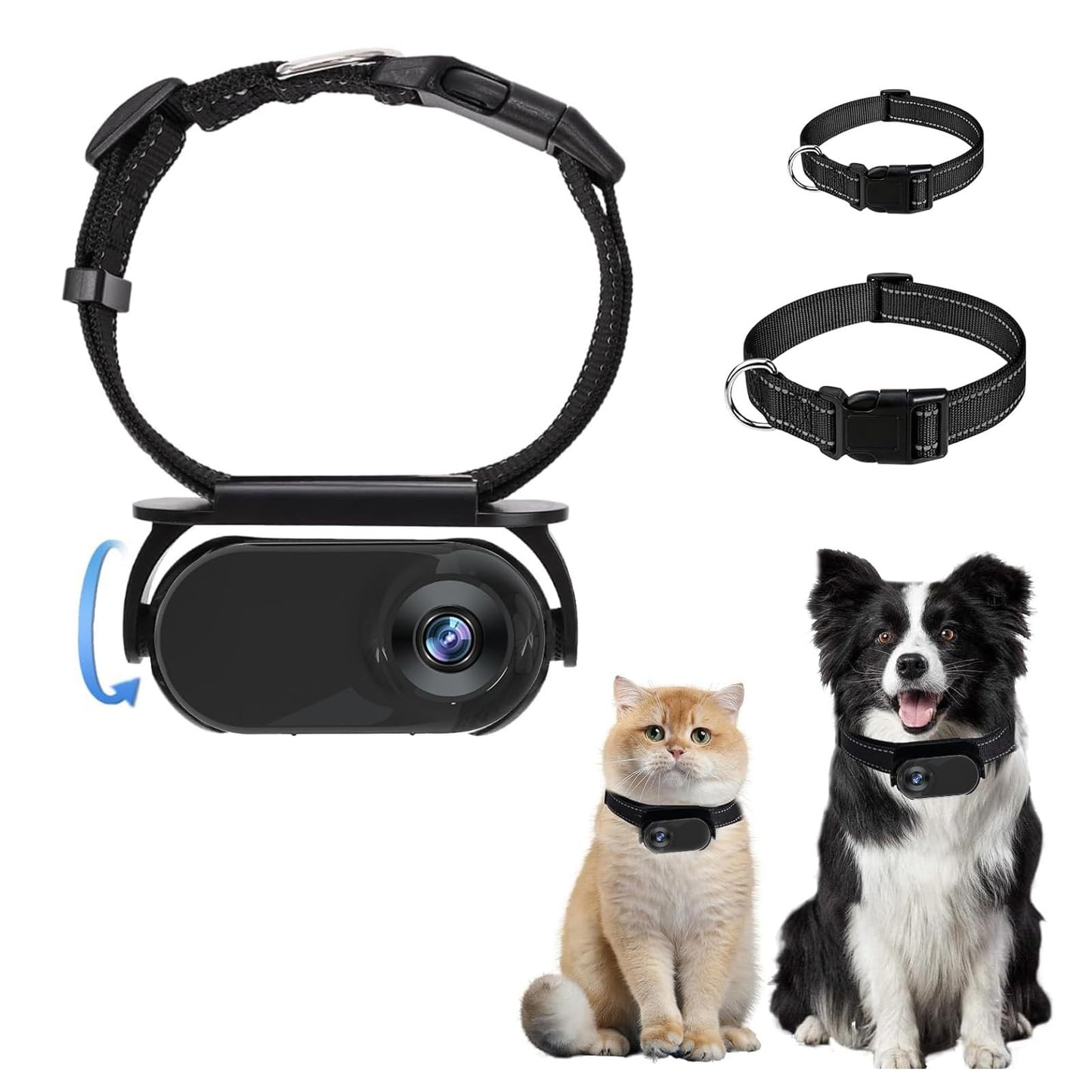 Jiawu Cat Collar Camera HD 1080P Pet Camera Collar - - gps collar