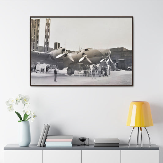 Boeing B-17 Bomber Gallery Canvas Wraps Horizontal Frame 48″ x 32″ Walnut 1.25"