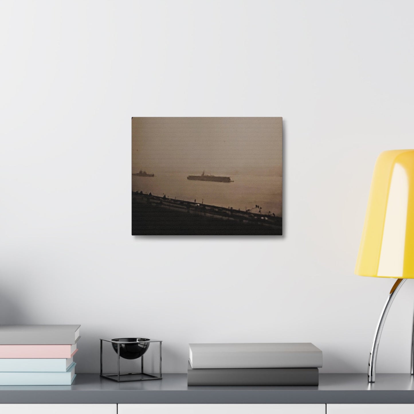 Navy Day New York Hudson River October 27th 1945 War Ships Stretched Canvas 1.5" 14″ x 11″