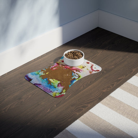 Through The Vapor Pet Feeding Mats Bone shape (19" x 14") White