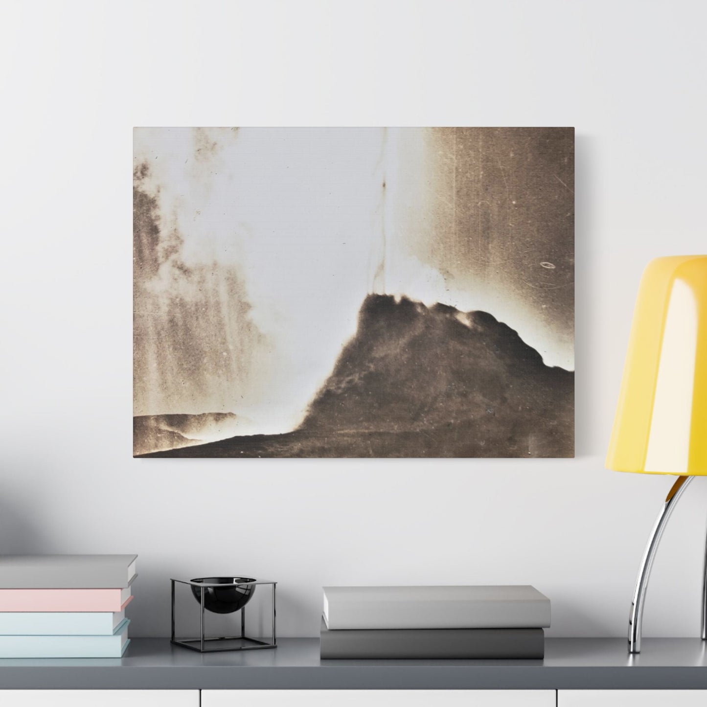 White Dome Geyser Yellowstone Satin Canvas Stretched 24″ x 18″ (Horizontal) 1.5"