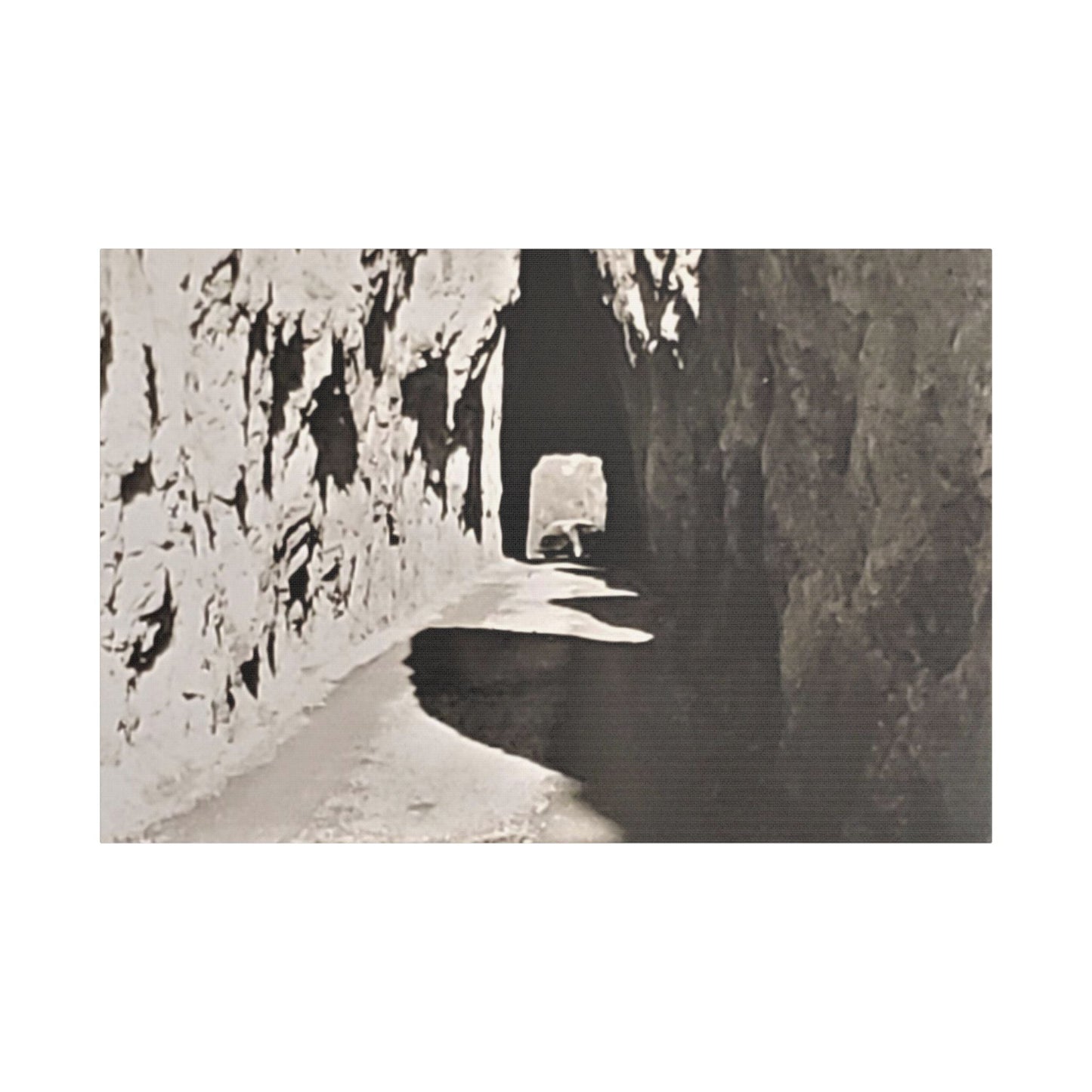 Tunnel at The Needles Satin Canvas Stretched