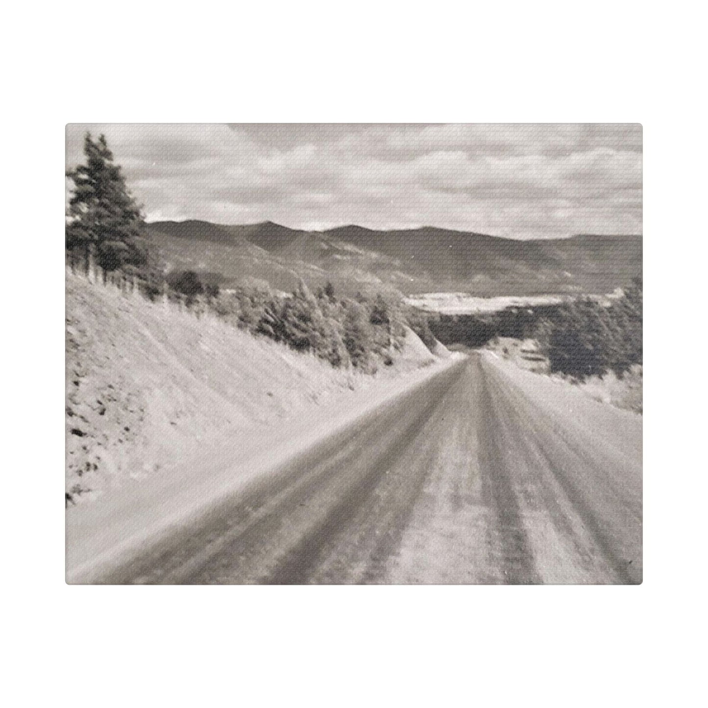 Western Road Satin Canvas Stretched 10″ x 8″ (Horizontal) 1.5"