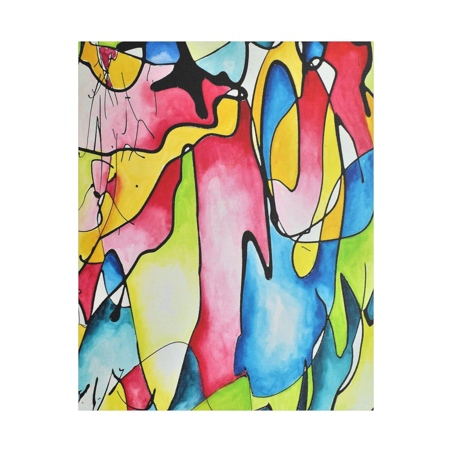 Blue Flame Satin Canvas Stretched 24" x 30" (Vertical) 1.5"
