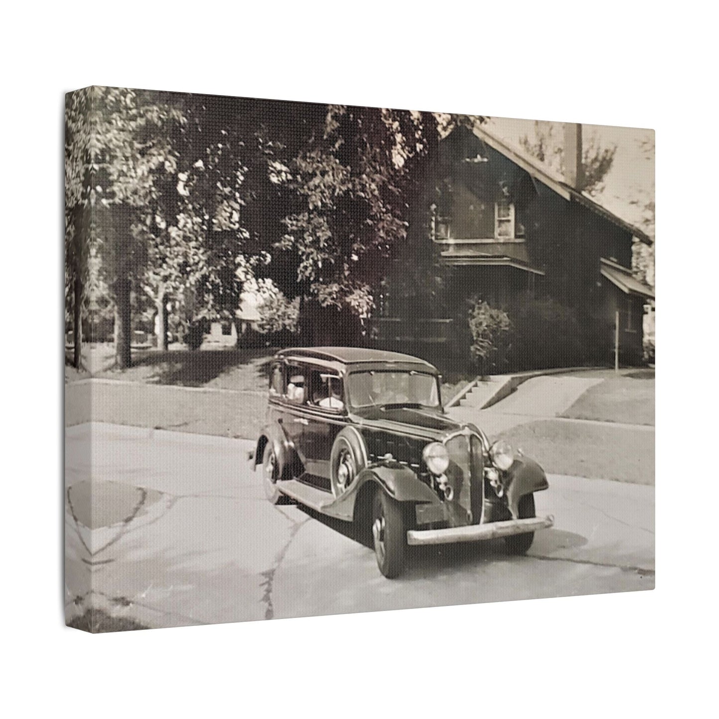 Classic Car Satin Canvas Stretched