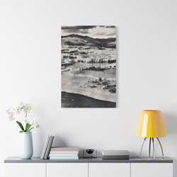 Springs at top of Jupiter Terrace Yellowstone Satin Canvas Stretched 24″ x 36″ (Vertical) 1.5"