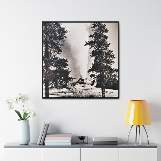 Castle Geyser Yellowstone Gallery Canvas Wraps Square Frame 36″ x 36″ Premium Gallery Wraps (1.25″) Black