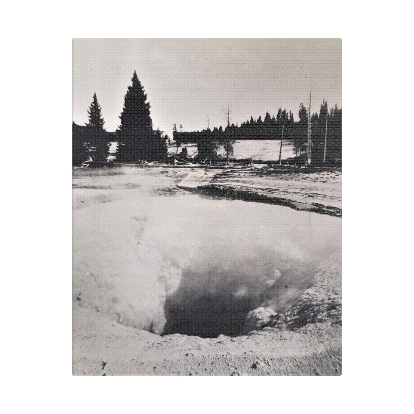 Morning Glory Pool Yellowstone Satin Canvas Stretched