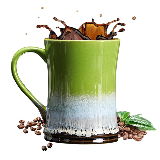 Green Ceramic 18.5oz Kiln Glazed Large Coffee Mug - - Mug