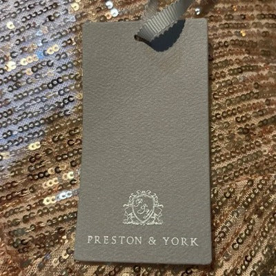 Preston & York Rosa Jewel Neck Long Blouson Sleeve Sequin Dress - - dress