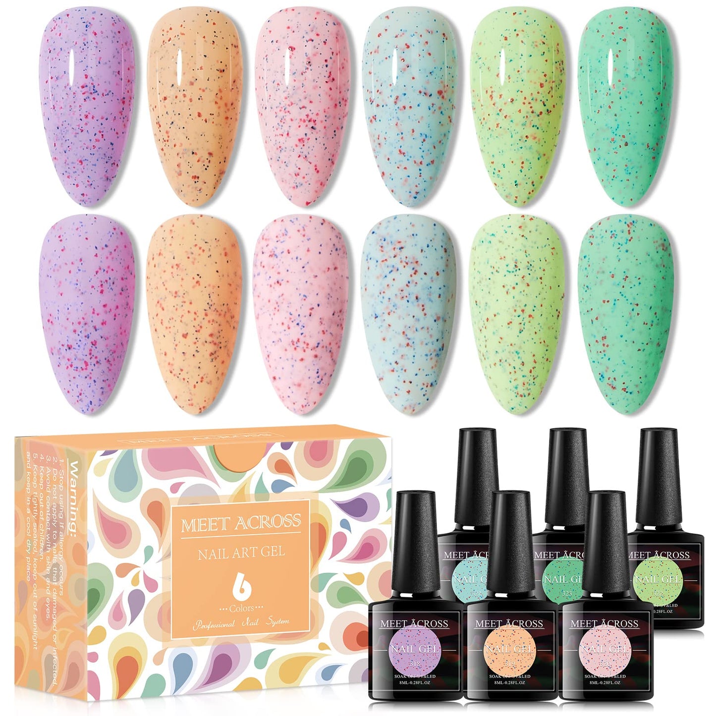 MEET ACROSS Yogurt Gel Nail Polish 6 Colors - - nail polish
