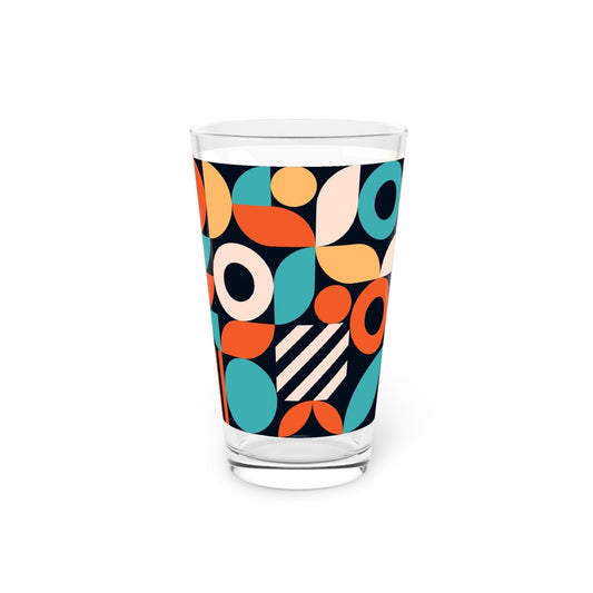 Geometric Design 16oz Pint Glass - - drinkware