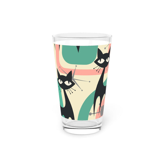 Whimsical Cat Pint Glass – 16oz - - drinkware
