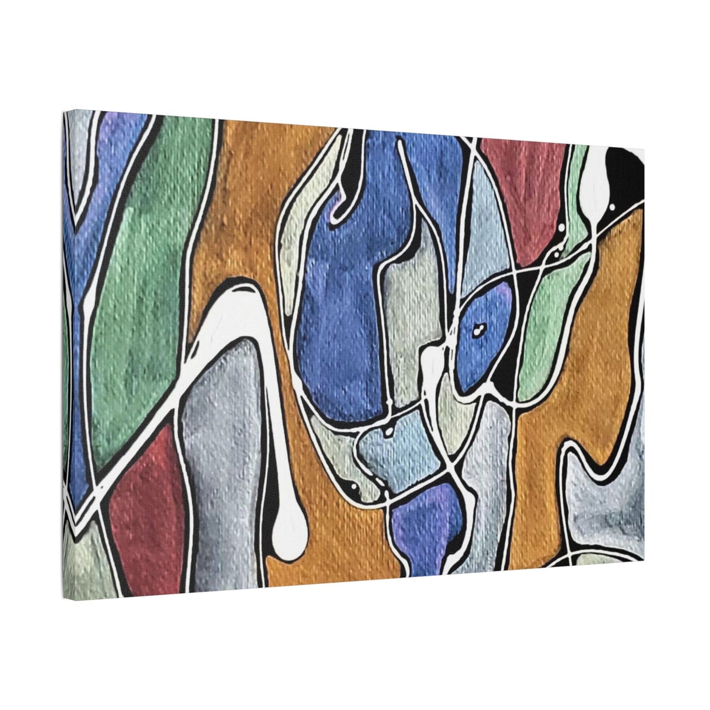 Blue Girl Satin Canvas Stretched