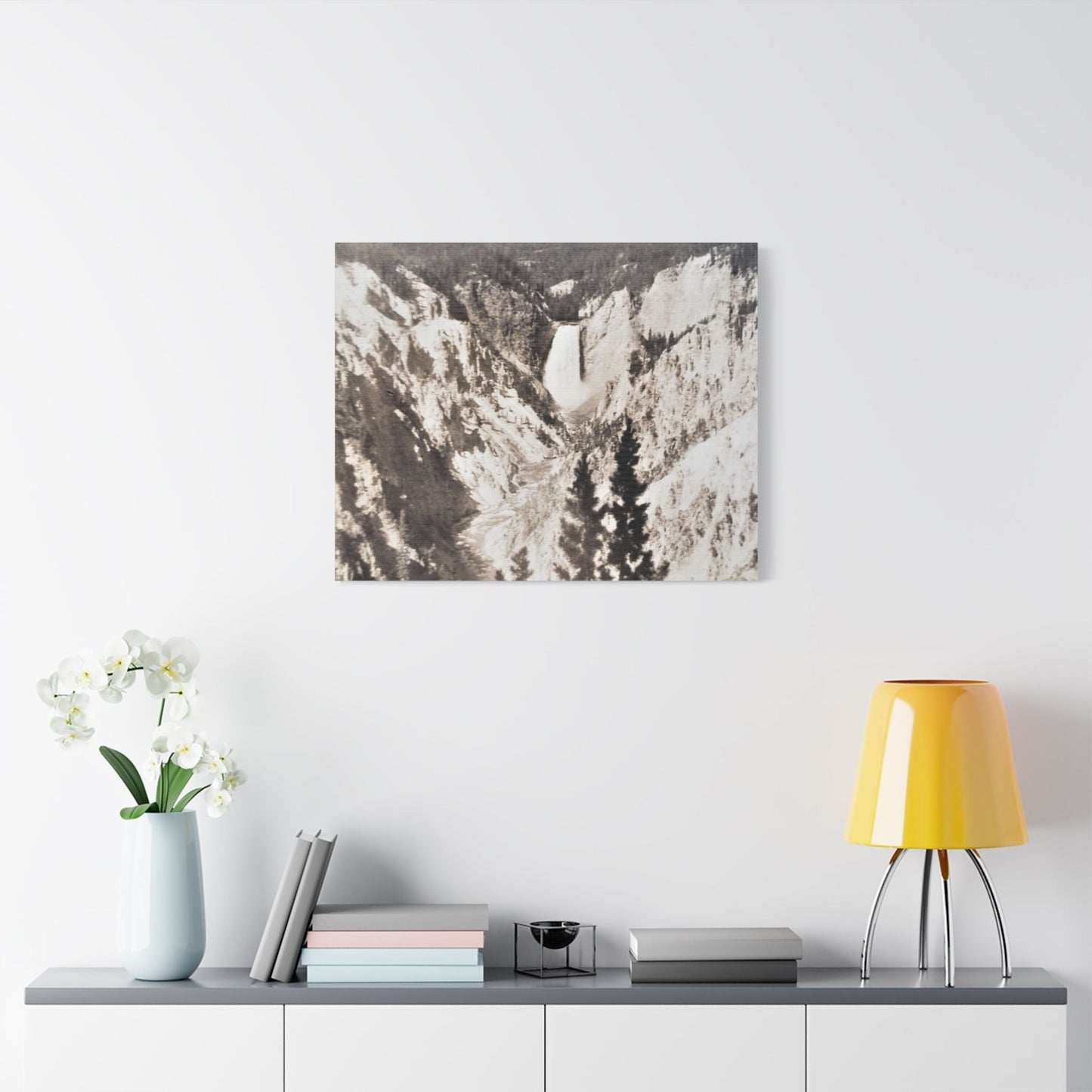 Artists Point Yellowstone Satin Canvas Stretched 30" x 24" (Horizontal) 1.5"