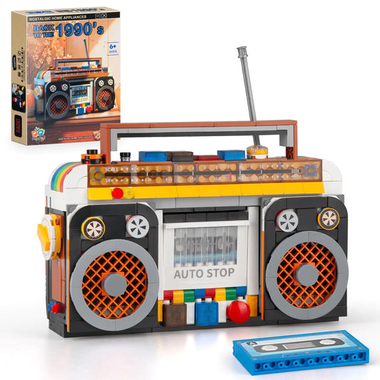 Vziimo Retro Radio Classic Series Building Blocks Set Collectible Vintage Music Player Display Mini Model Kit Creative Gift Toys for Adults Kids 8+ (554 Pieces) Kia Day Design