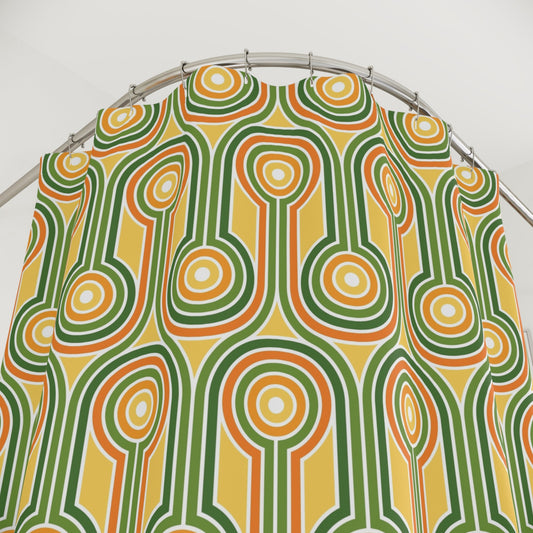 Colorful Geometric Retro Shower Curtains - Kia Day Design