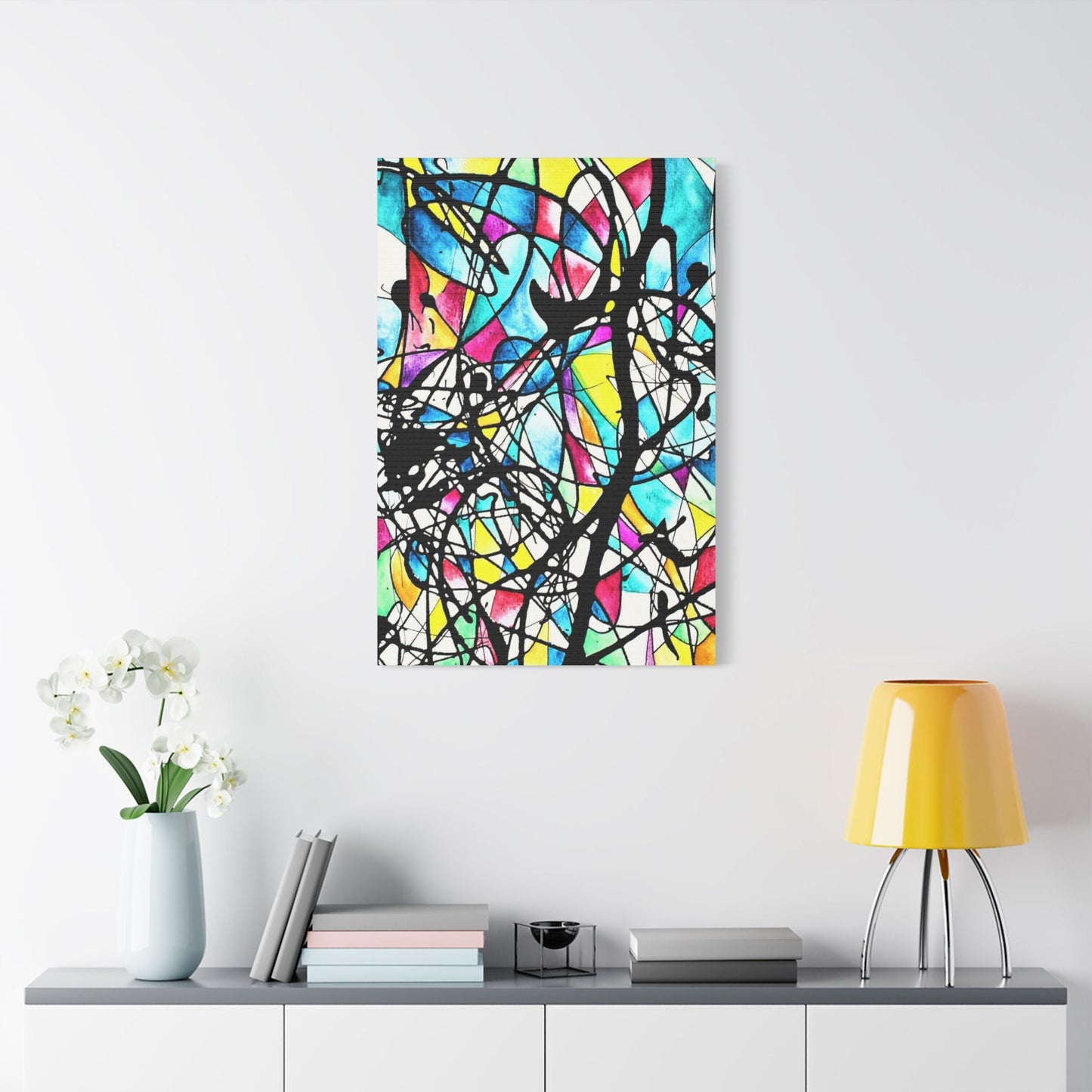 Kaleidoscope Satin Canvas Stretched