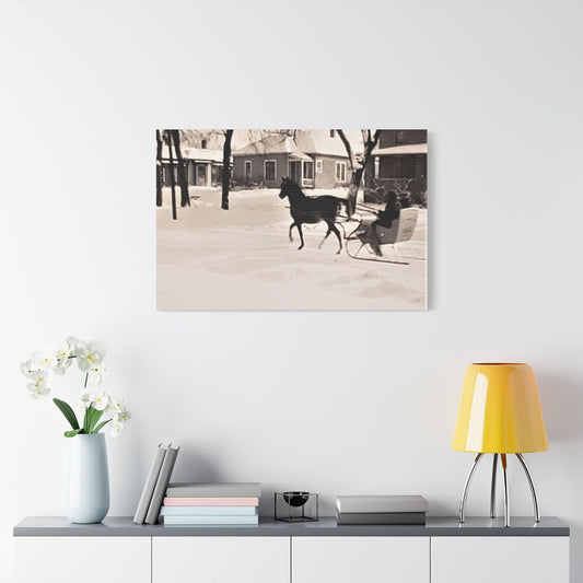 Carriage Ride Satin Canvas Stretched