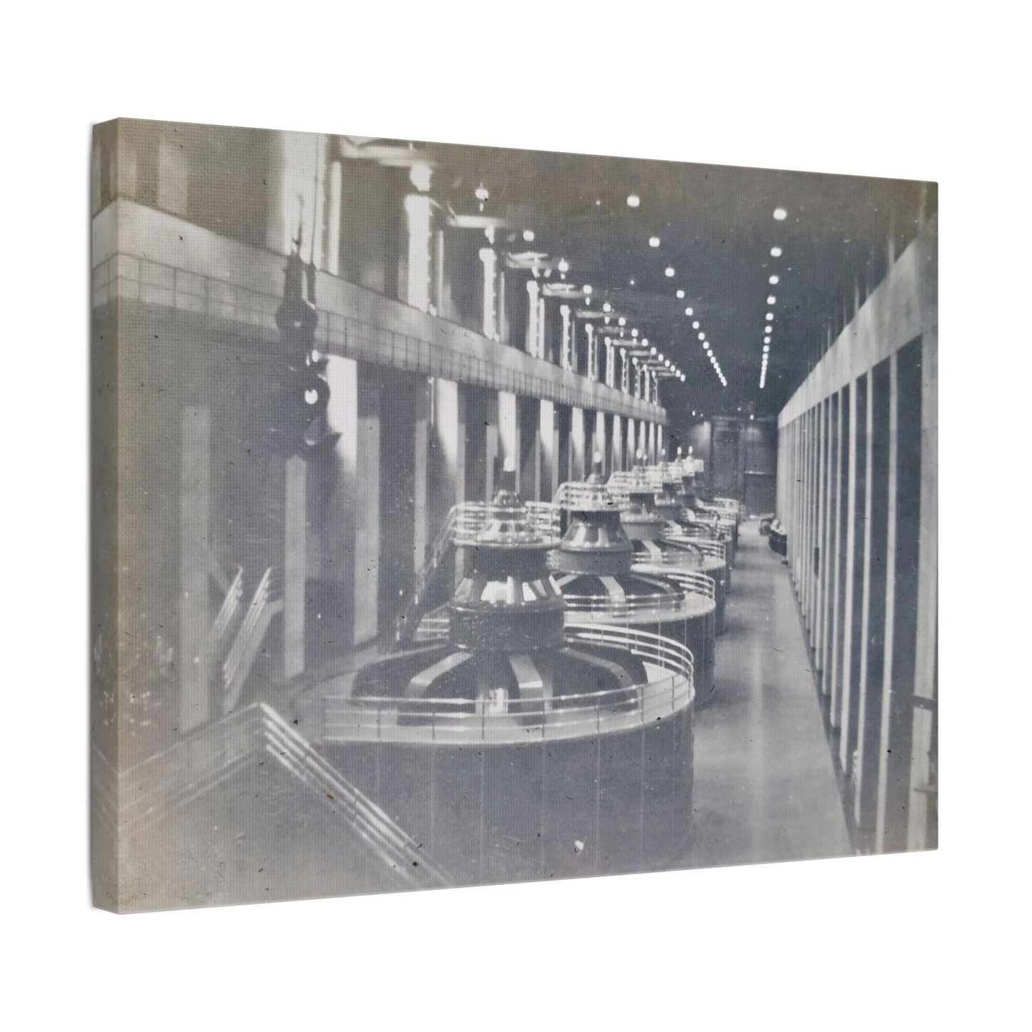 Boulder Dam Powerhouse Satin Canvas Stretched