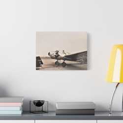 Refueling Mid-Contintent Chief Line Omaha Airport 1939 Satin Canvas Stretched 16″ x 12″ (Horizontal) 1.5"