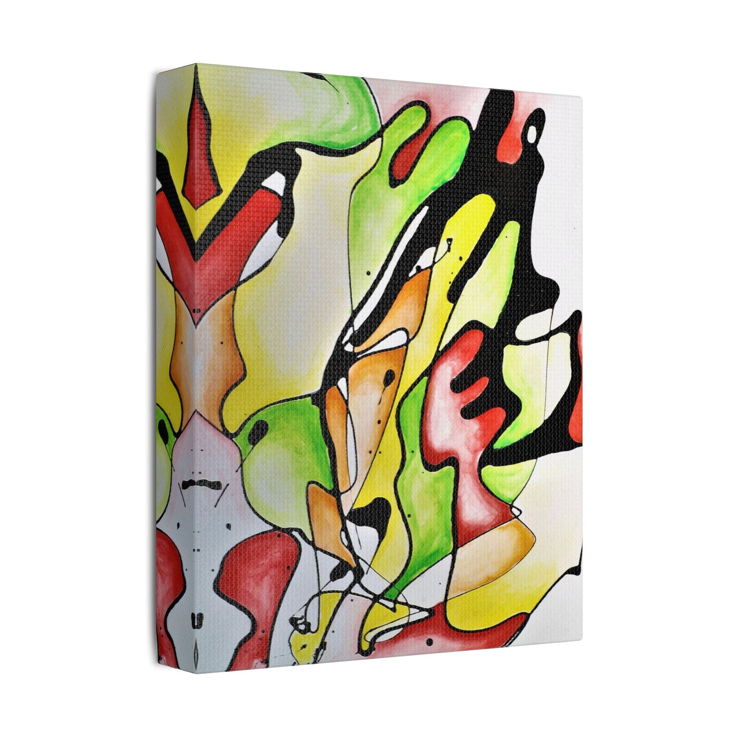 Red Mushroom Satin Canvas Stretched