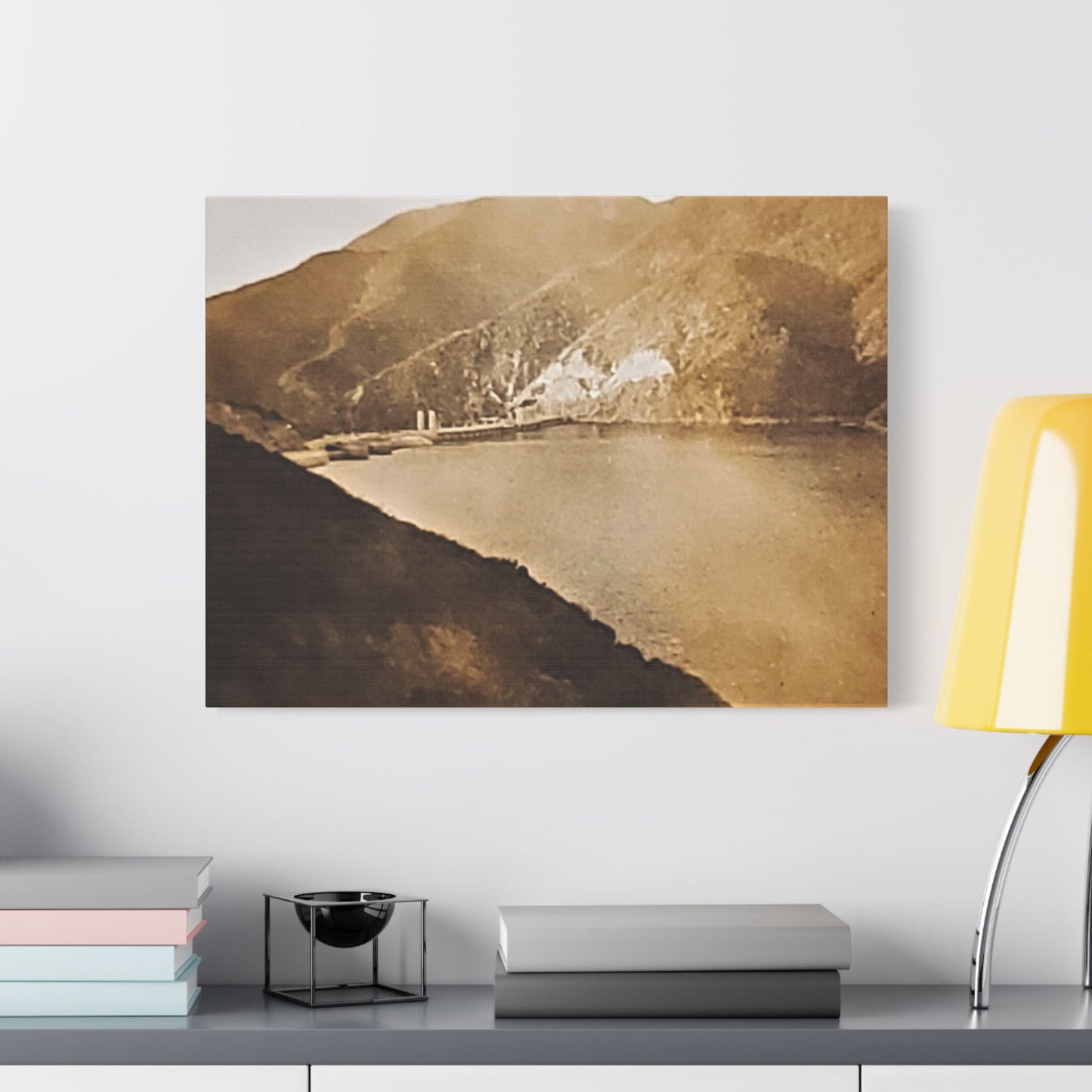 Morris Dam Lake Satin Canvas Stretched 24″ x 18″ (Horizontal) 1.5"