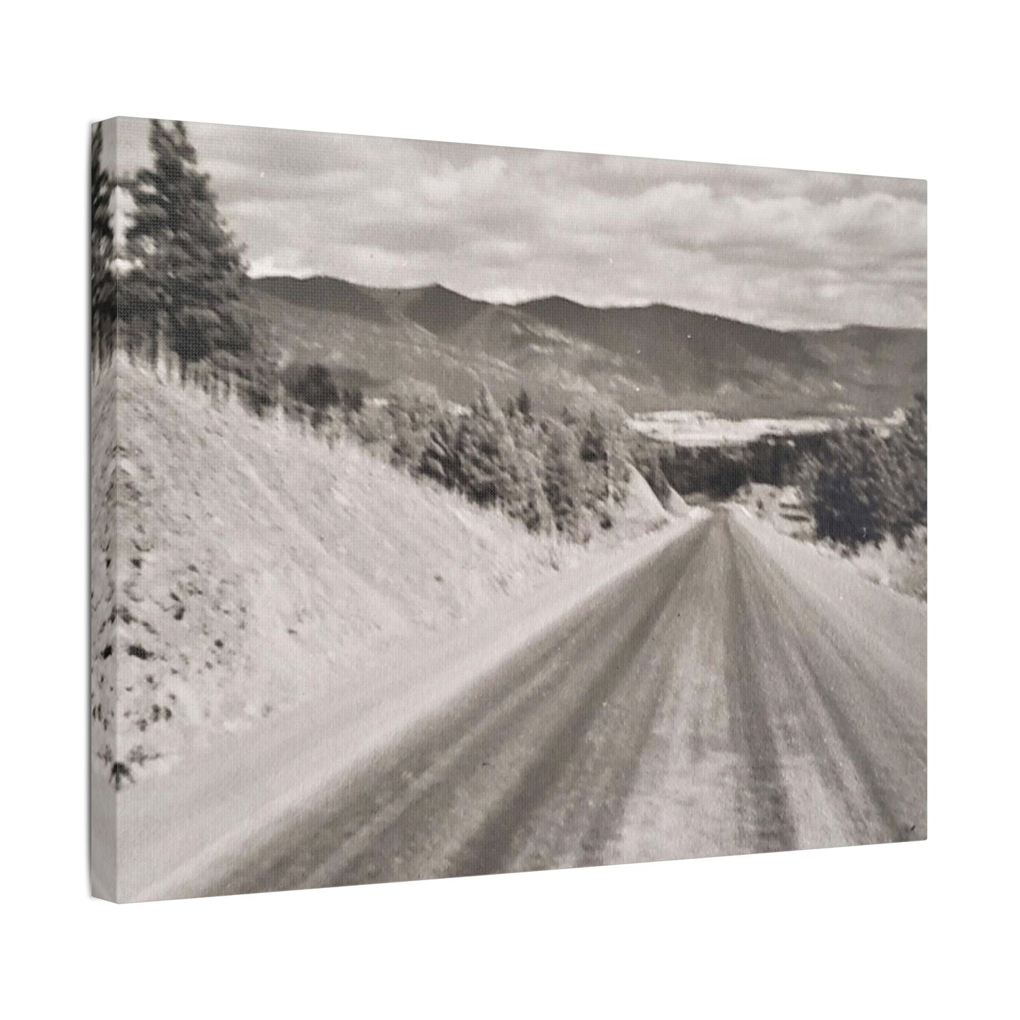 Western Road Satin Canvas Stretched