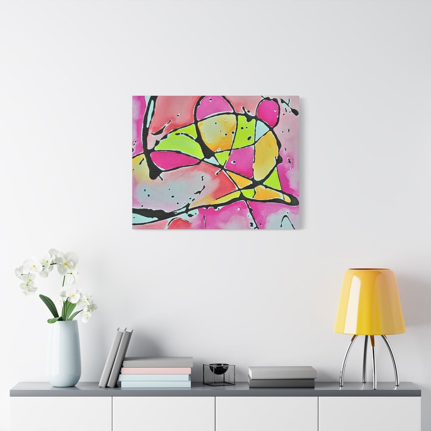 Pink Mouse Satin Canvas Stretched