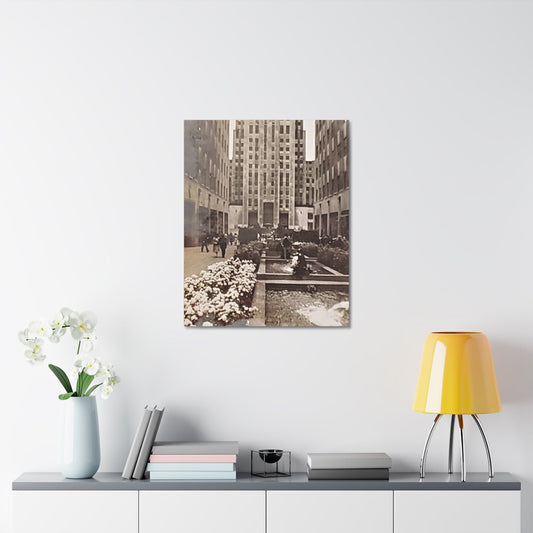 Rockefeller Plaza Stretched Canvas 1.5" 24″ x 30″