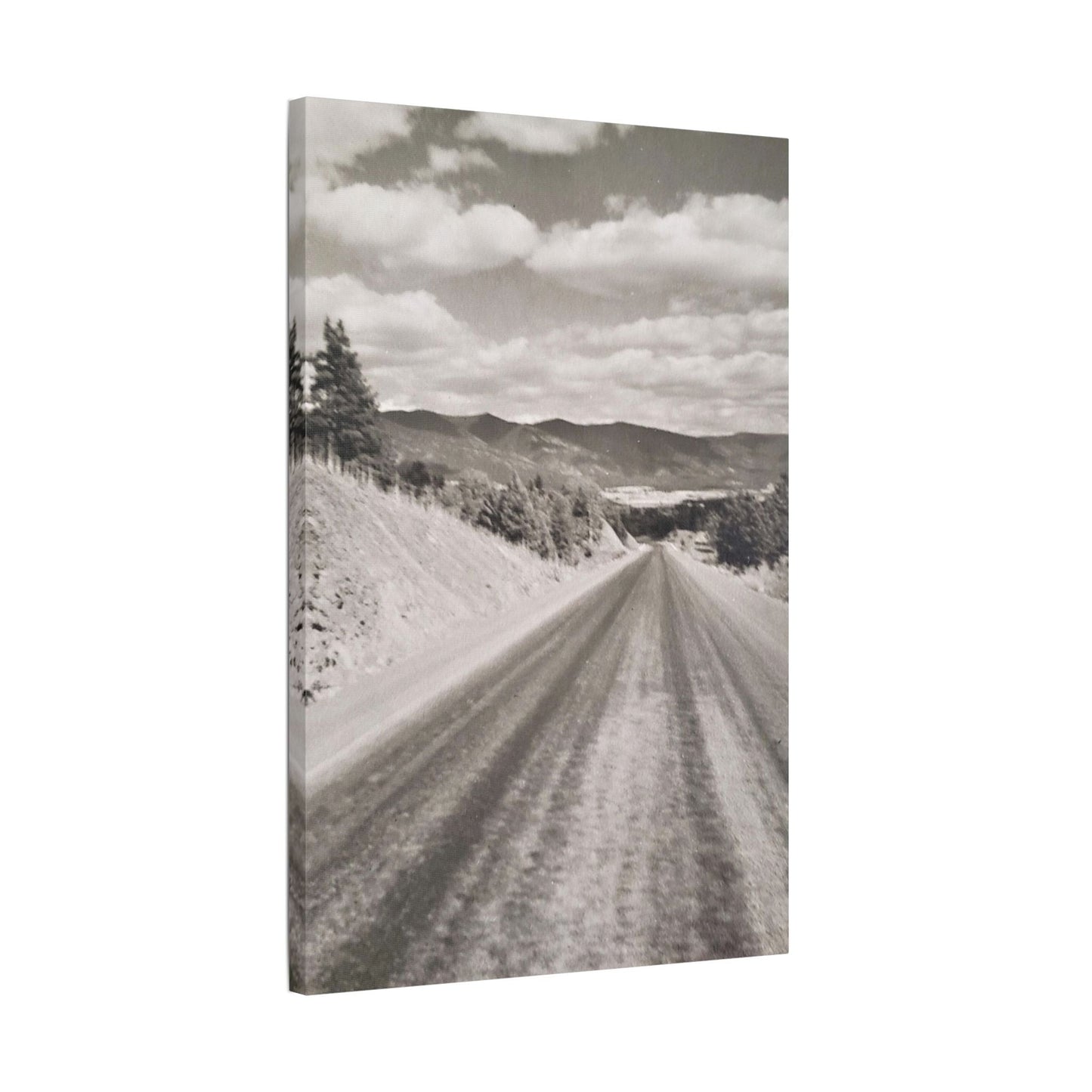 Western Road Satin Canvas Stretched