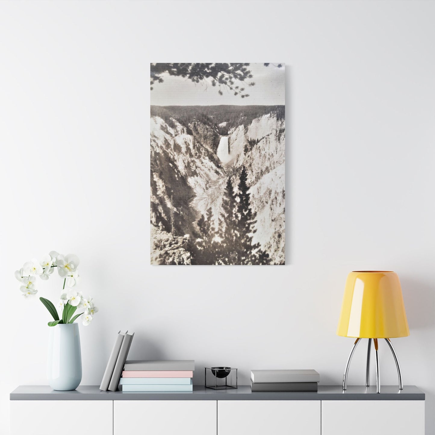 Artists Point Yellowstone Satin Canvas Stretched 24″ x 36″ (Vertical) 1.5"