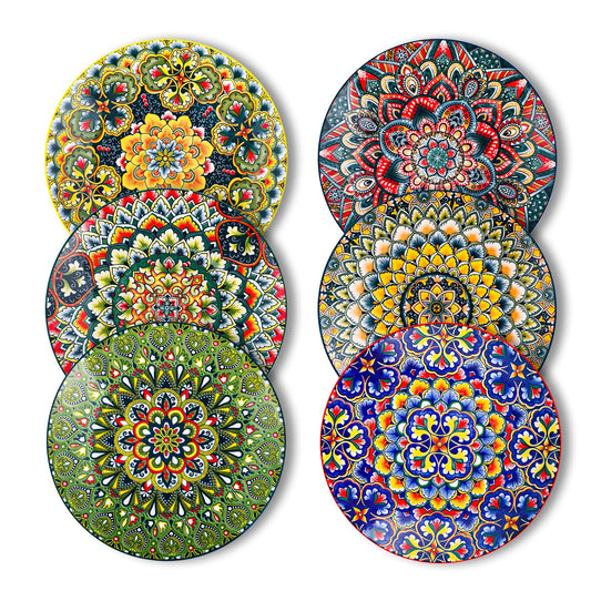 EcoChic Bohemian Plate Collection - 6 Piece - - plate set