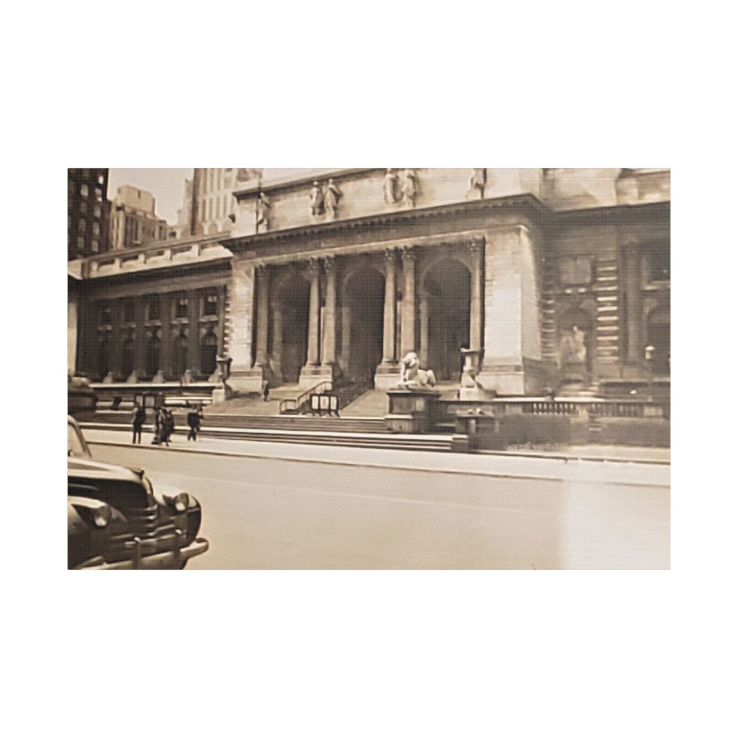 New York Public Library Satin Canvas Stretched