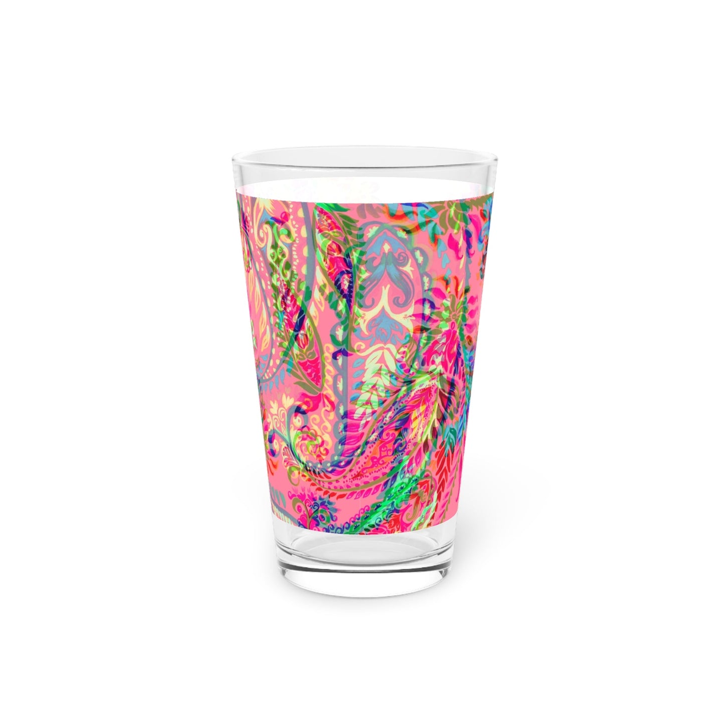 Vibrant Floral Pint Glass - 16oz - - drinkware