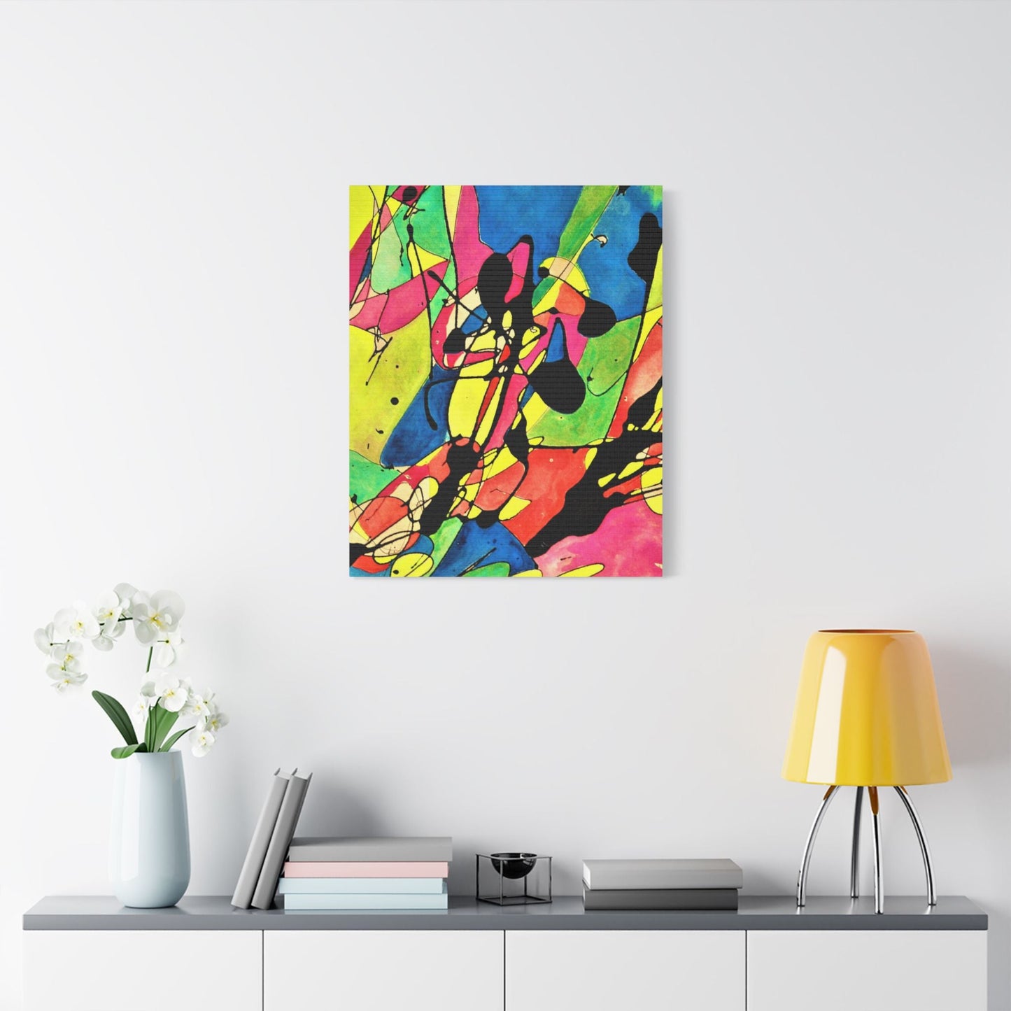 Exploding Earth Satin Canvas Stretched
