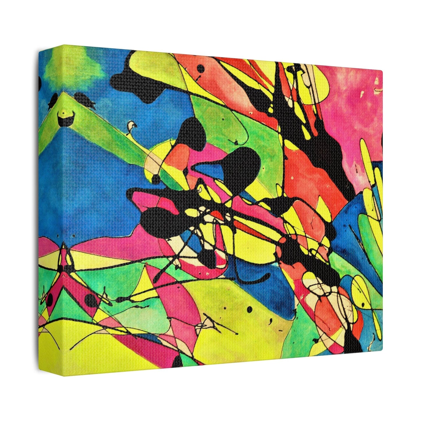 Exploding Earth Satin Canvas Stretched