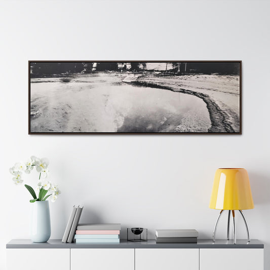 Morning Glory Pool Yellowstone Gallery Canvas Wraps Horizontal Frame 60″ x 20″ Walnut 1.25"
