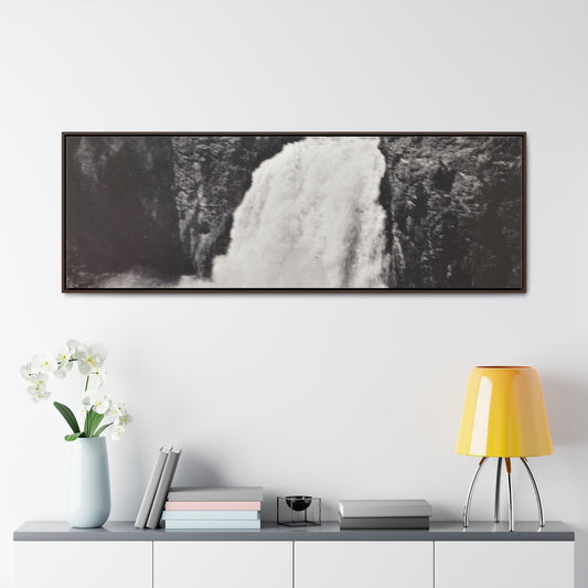 Upper Falls Yellowstone Gallery Canvas Wraps Horizontal Frame 60″ x 20″ Walnut 1.25"