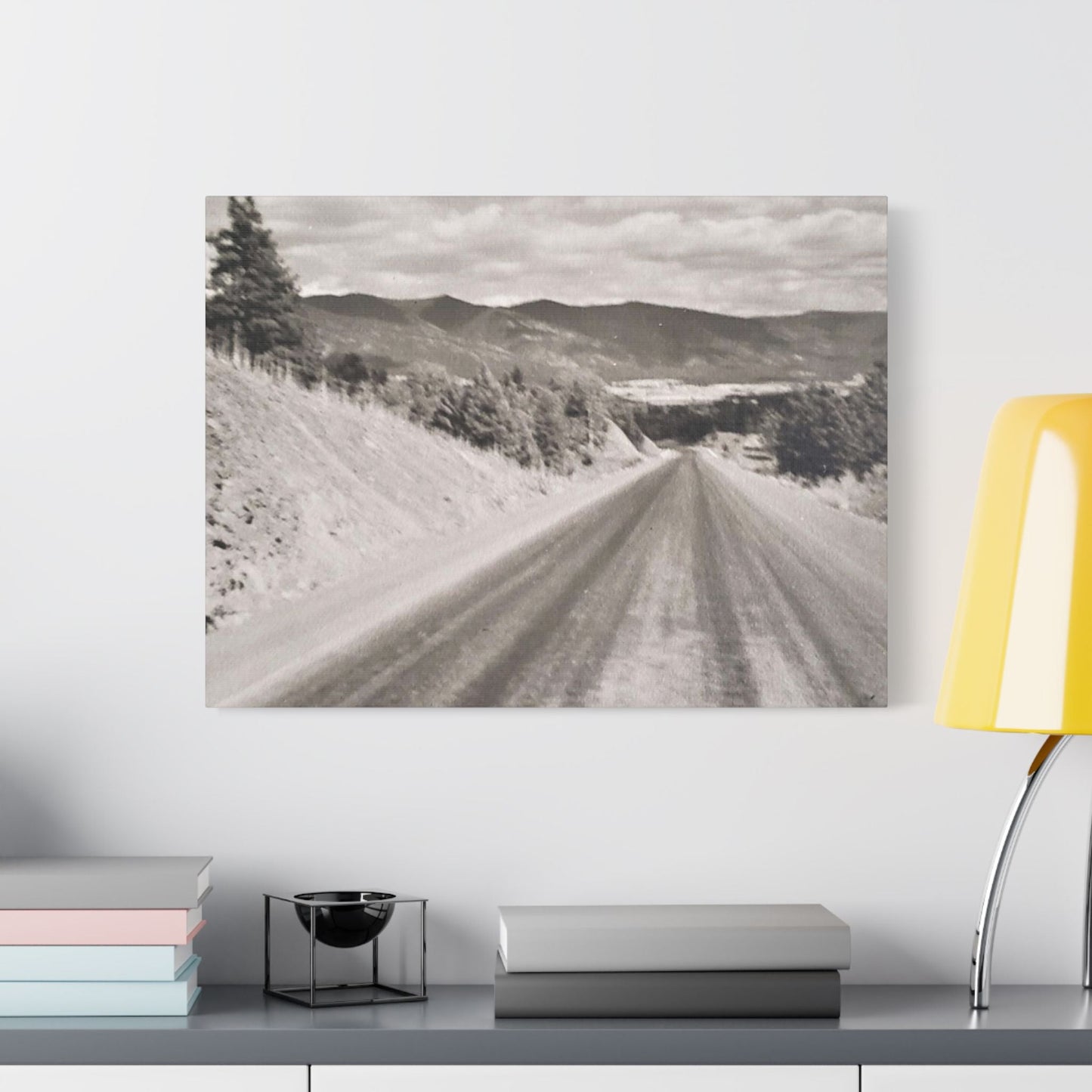 Western Road Satin Canvas Stretched