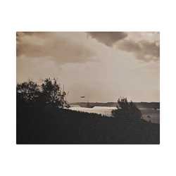 Navy Day New York October 27th 1945 Plane Satin Canvas Stretched