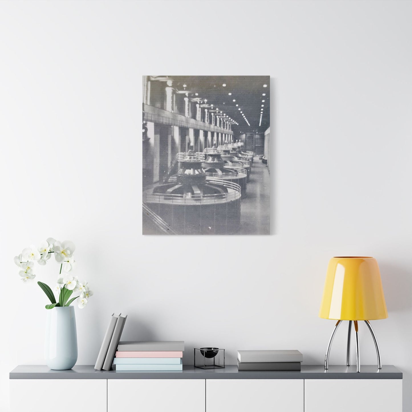 Boulder Dam Powerhouse Satin Canvas Stretched 24" x 30" (Vertical) 1.5"