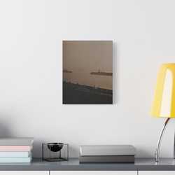 Navy Day New York October 27th 1945 War Ships Satin Canvas Stretched 11″ x 14″ (Vertical) 1.5"