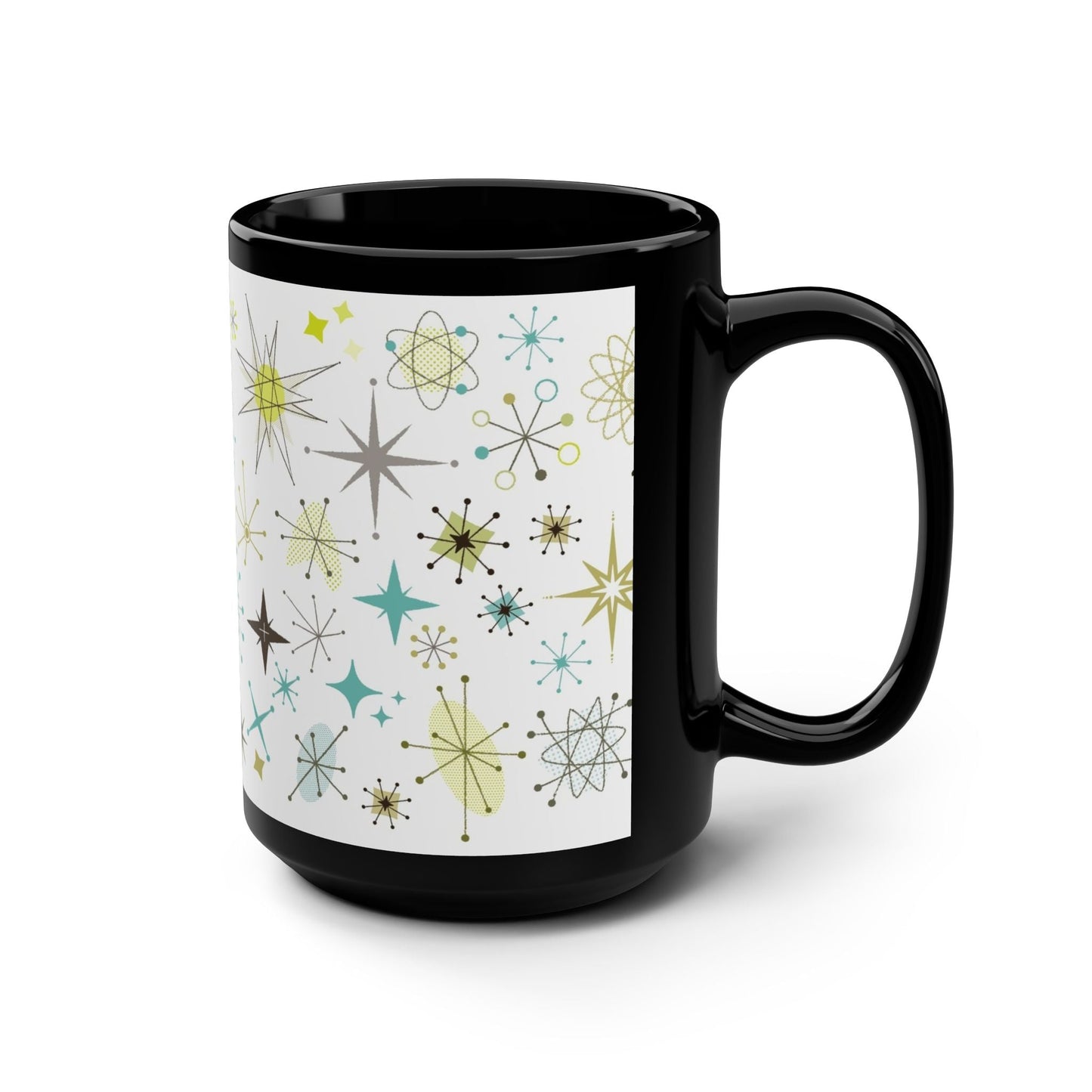 Cosmic Starburst Black Coffee Mug - 15oz - Kia Day Design