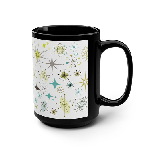 Cosmic Starburst Black Coffee Mug - 15oz - Kia Day Design