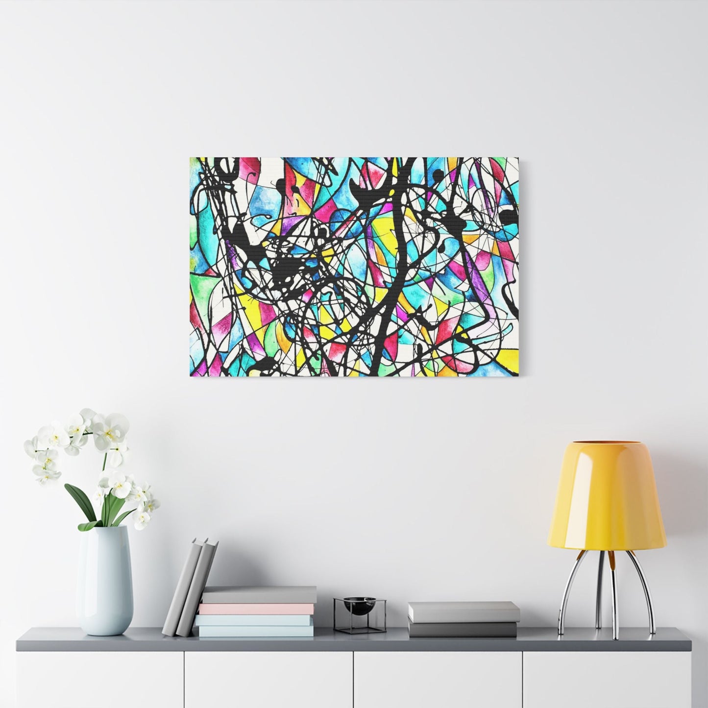 Kaleidoscope Satin Canvas Stretched